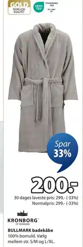 JYSK BULLMARK badekåbe, DKK 200 tilbud