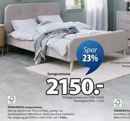 JYSK KONGSBERG sengeramme, DKK 2150 tilbud