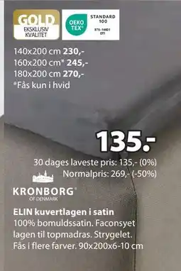 JYSK ELIN kuvertlagen i satin tilbud