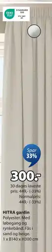 JYSK HITRA gardin, DKK 300 tilbud