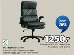 JYSK KASTBJERG kontorstol, DKK 1250 tilbud