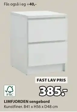 JYSK LIMFJORDEN sengebord, DKK 385 tilbud