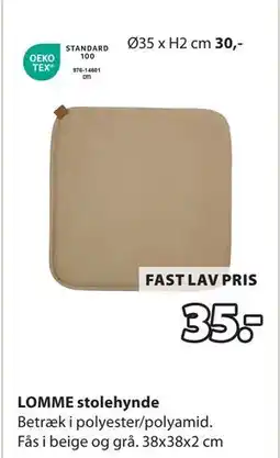 JYSK LOMME stolehynde, DKK 35 tilbud