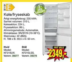 Harald Nyborg Køle/fryseskab, DKK 2349 tilbud