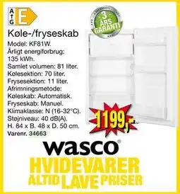 Harald Nyborg Køle-/fryseskab, DKK 1199 tilbud