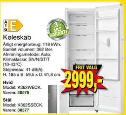 Harald Nyborg Køleskab, DKK 2999 tilbud