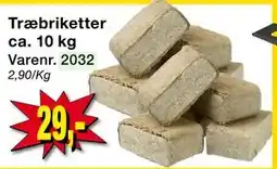 Harald Nyborg Træbriketter ca. 10 kg, DKK 29 tilbud