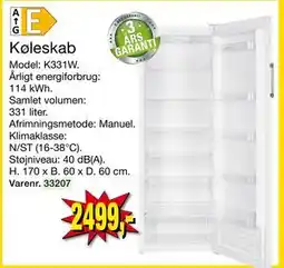 Harald Nyborg Køleskab, DKK 2499 tilbud