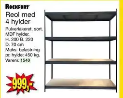 Harald Nyborg Reol med 4 hylder, DKK 999 tilbud