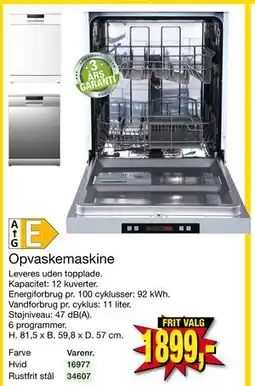 Harald Nyborg Opvaskemaskine, DKK 1899 tilbud