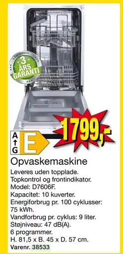 Harald Nyborg Opvaskemaskine, DKK 1799 tilbud