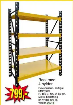 Harald Nyborg Reol med 4 hylder, DKK 799 tilbud