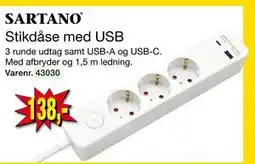 Harald Nyborg Stikdåse med USB, DKK 138 tilbud