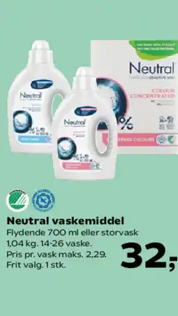 SuperBrugsen Neutral vaskemiddel tilbud