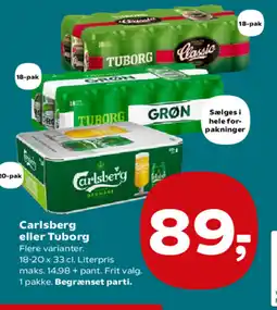 SuperBrugsen Carlsberg eller Tuborg tilbud