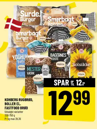 Løvbjerg Kohberg rugbrød, boller el. fastfood brød tilbud