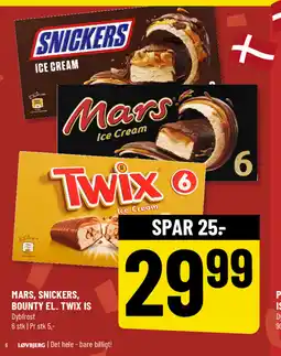 Løvbjerg MARS, SNICKERS, BOUNTY EL. TWIX IS tilbud