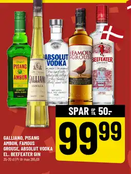 Løvbjerg GALLIANO, PISANG AMBON, FAMOUS GROUSE, ABSOLUT VODKA EL. BEEFEATER GIN tilbud