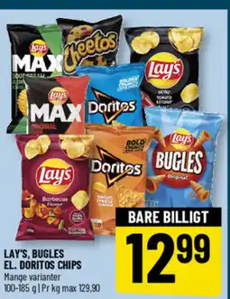 Løvbjerg LAY'S, BUGLES EL. DORITOS CHIPS tilbud