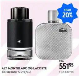 Matas ALT MONTBLANC OG LACOSTE tilbud