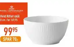 Imerco Hvid Riflet skål, DKK 99.95 tilbud