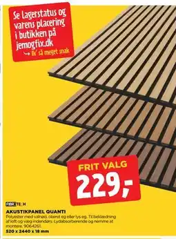 jem & fix AKUSTIKPANEL QUANTI, DKK 229 tilbud