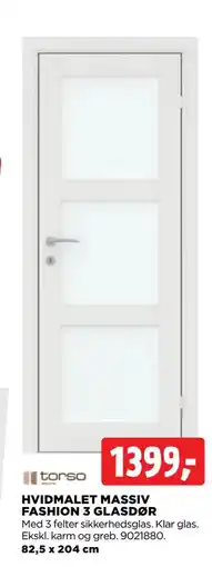 jem & fix HVIDMALET MASSIV FASHION 3 GLASDØR, DKK 1399 tilbud