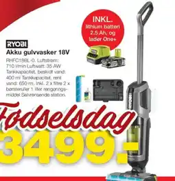 Bauhaus RYOBI Akku gulvvasker 18V tilbud