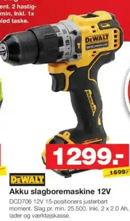Bauhaus DEWALT Akku slagboremaskine 12V tilbud
