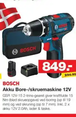 Bauhaus BOSCH Akku Bore-/skruemaskine 12V tilbud