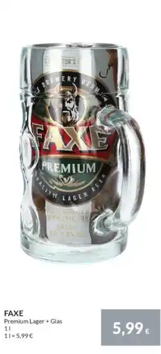 Nielsen's Discount FAXE Premium Lager + Glas tilbud