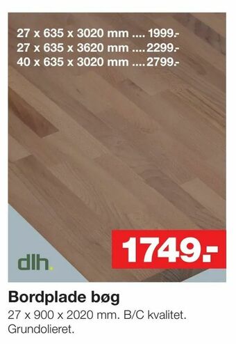 Bauhaus Bordplade bøg tilbud