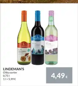 Nielsen's Discount LINDEMAN'S Olika sorter tilbud