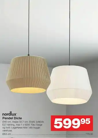 Bauhaus Pendel Dicte tilbud