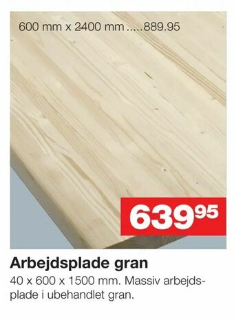 Bauhaus Arbejdsplade gran tilbud