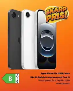 Power Apple iPhone 16e 128GB, black Sikr dit digitale liv med avanceret Face ID tilbud