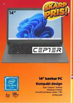 Power 14" bærbar PC Kompakt design tilbud