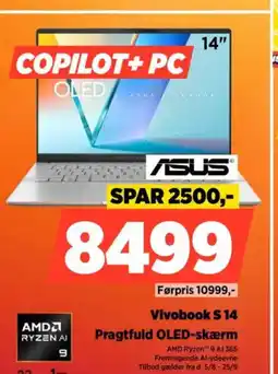 Power ASUS Vivobook S 14 Pragtfuld OLED-skærm tilbud