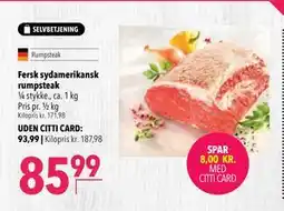Citti Fersk sydamerikansk rumpsteak, DKK 93.99, Medlemspris tilbud