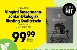 Citti Vingård Bassermann-Jordan Økologisk Riesling Kvalitetsvin, DKK 99.99 tilbud