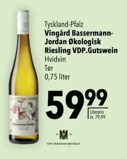 Citti Vingård Bassermann-Jordan Økologisk Riesling VDP.Gutswein, DKK 59.99 tilbud