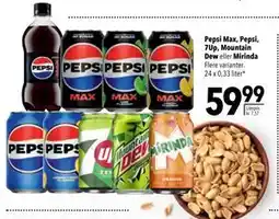 Citti Pepsi Max, Pepsi, 7Up, Mountain Dew eller Mirinda, DKK 59.99 tilbud
