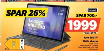 Power Lenovo Idea Tab 11" 90 Hz skærm tilbud