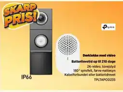 Power Dørklokke med video Batterilevetid op til 210 dage tilbud