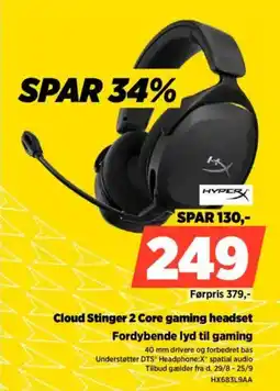 Power Cloud Stinger 2 Core gaming headset Fordybende lyd til gaming tilbud