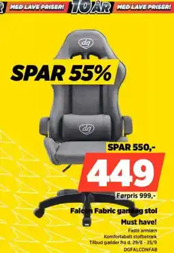Power Falcon Fabric gaming stol Must have! tilbud
