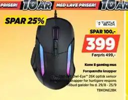 Power Kone Il gaming mus Forspændte knapper tilbud