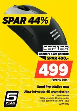 Power Omni Pro trådløs mus Ultra-letvægts 45 gram design tilbud