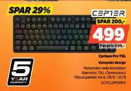 Power CEPTER Cyclops Pro TKL Kompakt design tilbud