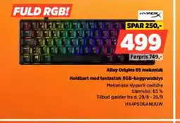 Power Alloy Origins 65 mekanisk Holdbart med fantastisk RGB-baggrundslys tilbud
